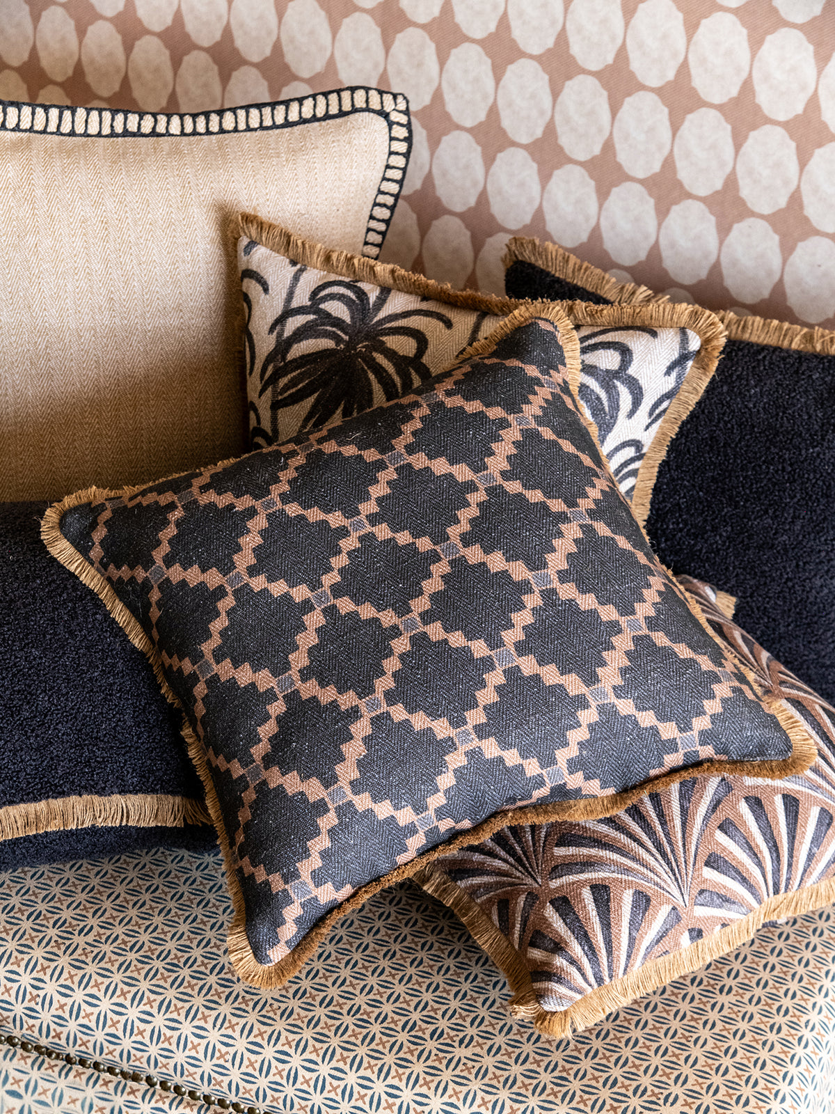Stone Steps Cushion Cover (Onyx)