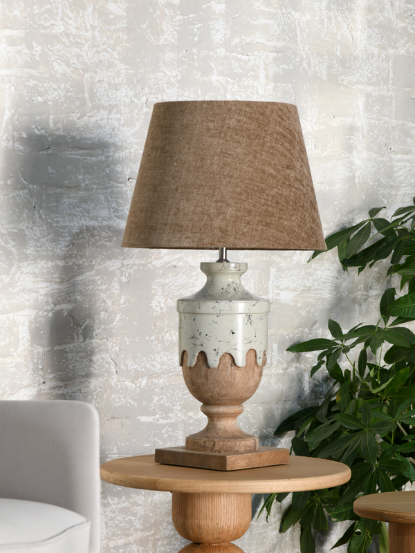 Cronus Wooden Lamp (Eggshell)