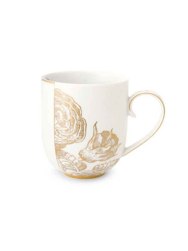 Royal White Floral Mug-L