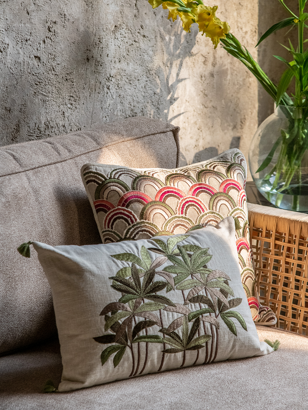 Palm Bloom Cushion Cover (Sage)