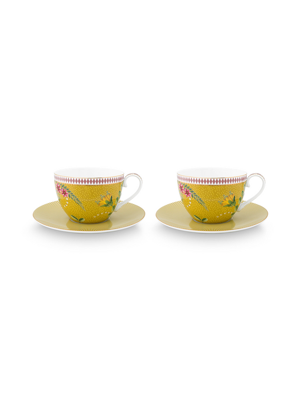 La Majorelle Yellow Cups and Saucers (Set of 2)