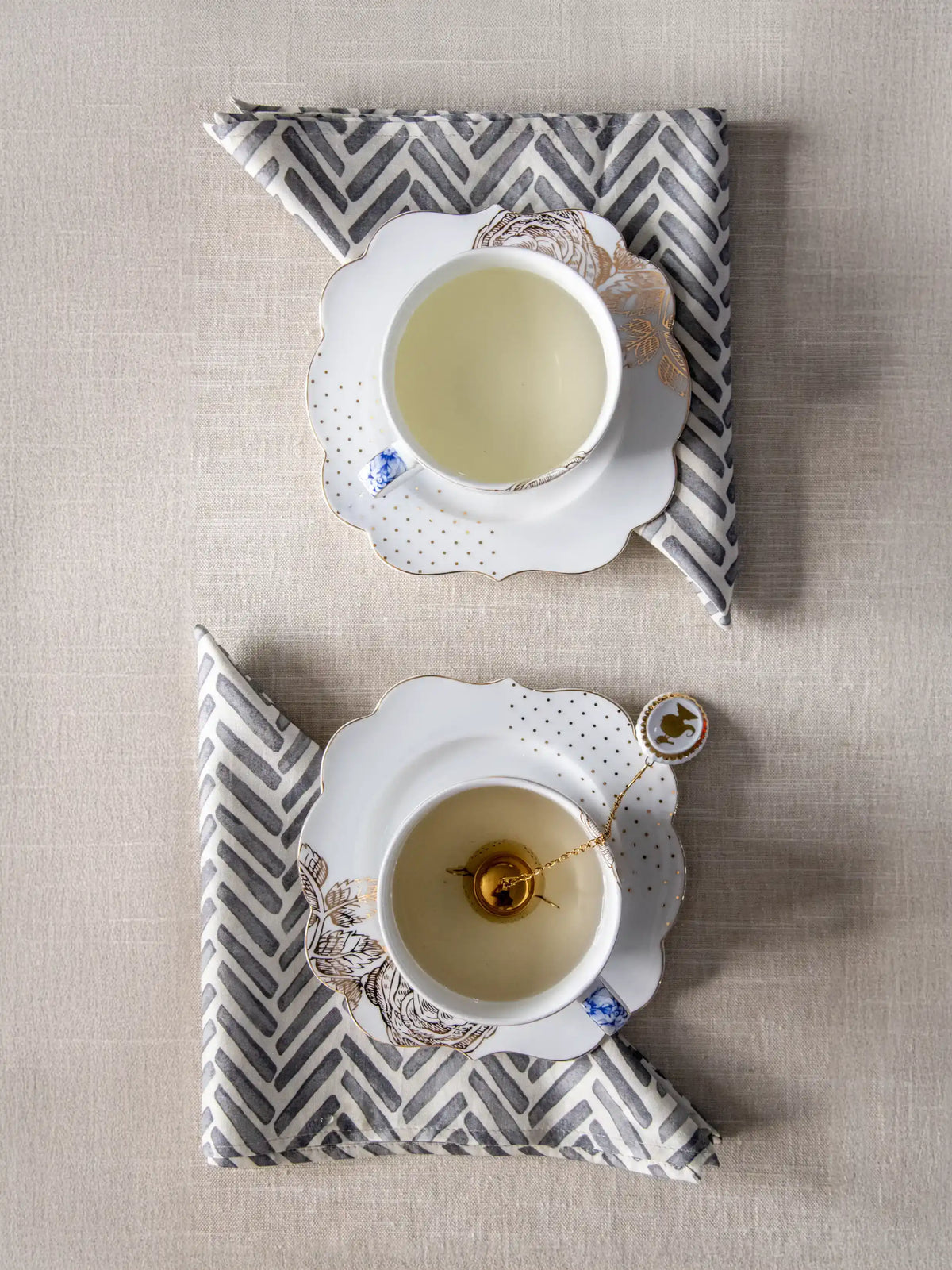 Chevron Joy Napkin (Stone) - Set of 4