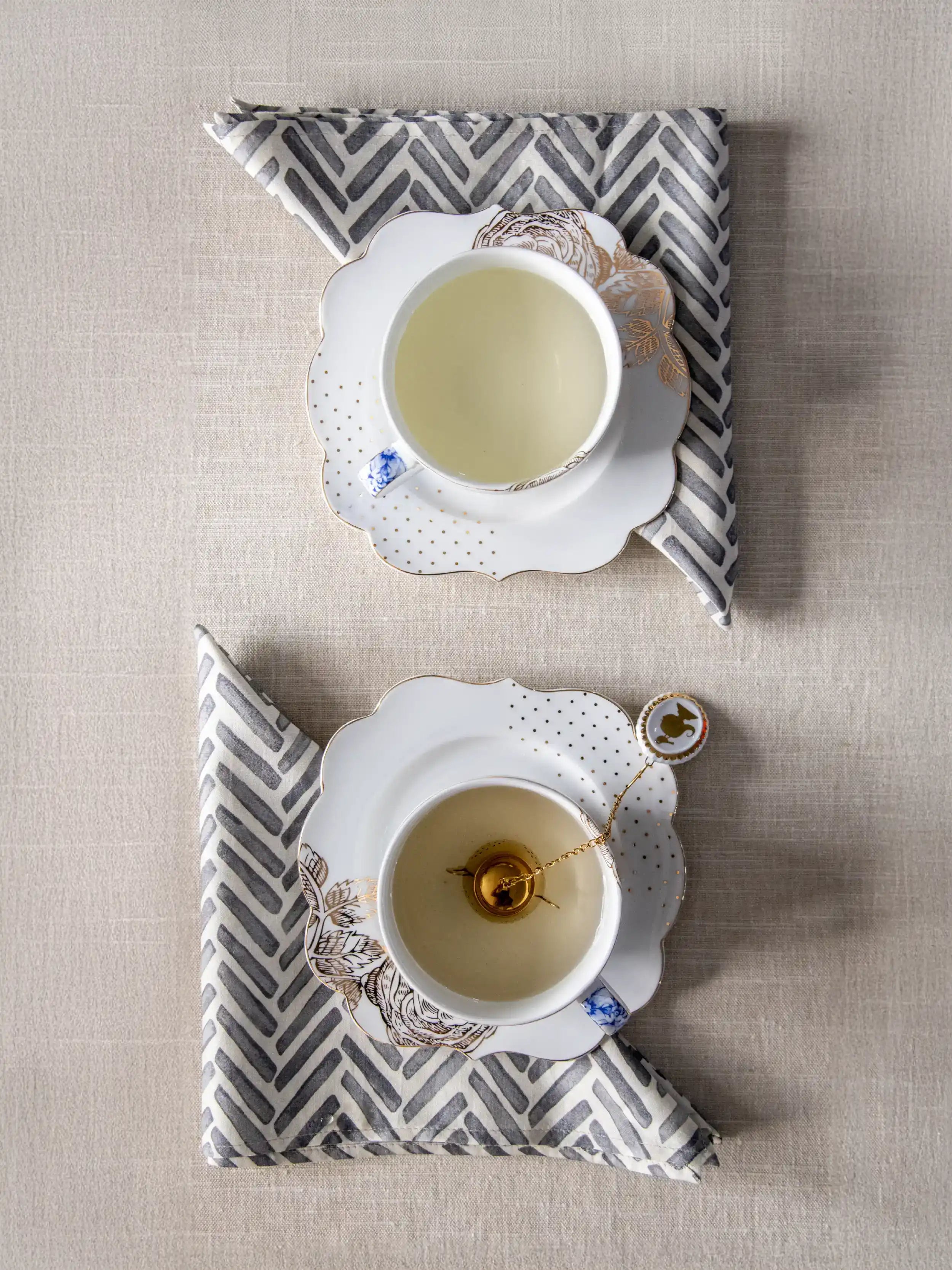 Chevron Joy Napkin (Stone) - Set of 4