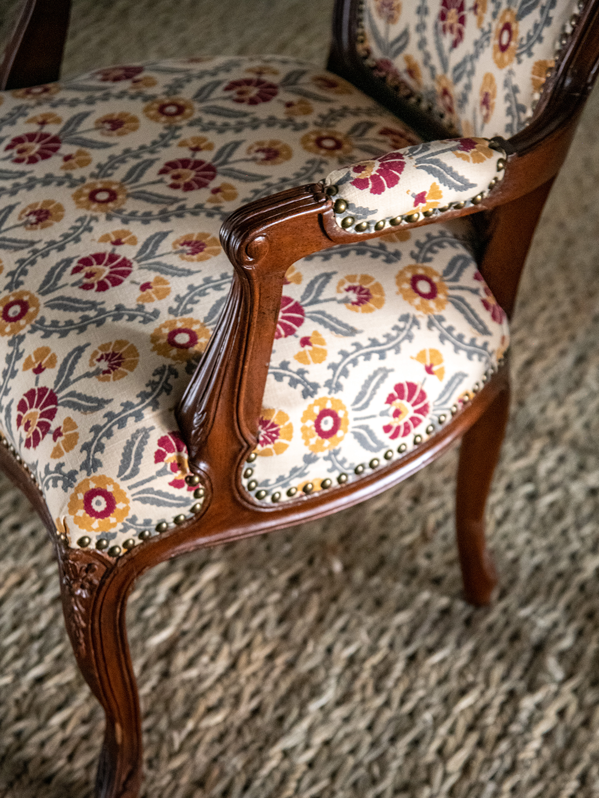 Tulip Jaal (Maroon-Ochre) - Sample