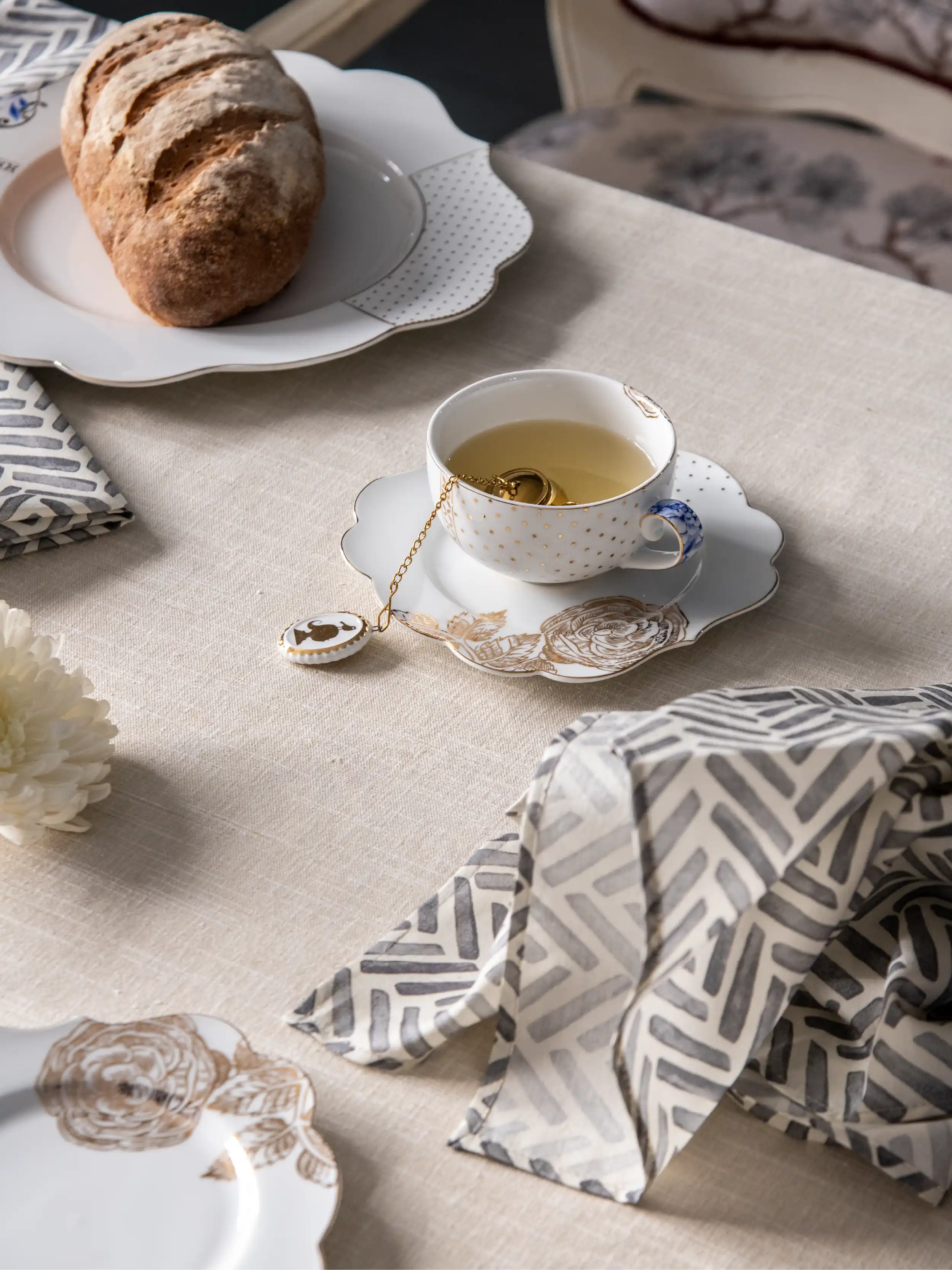 Chevron Joy Napkin (Stone) - Set of 4