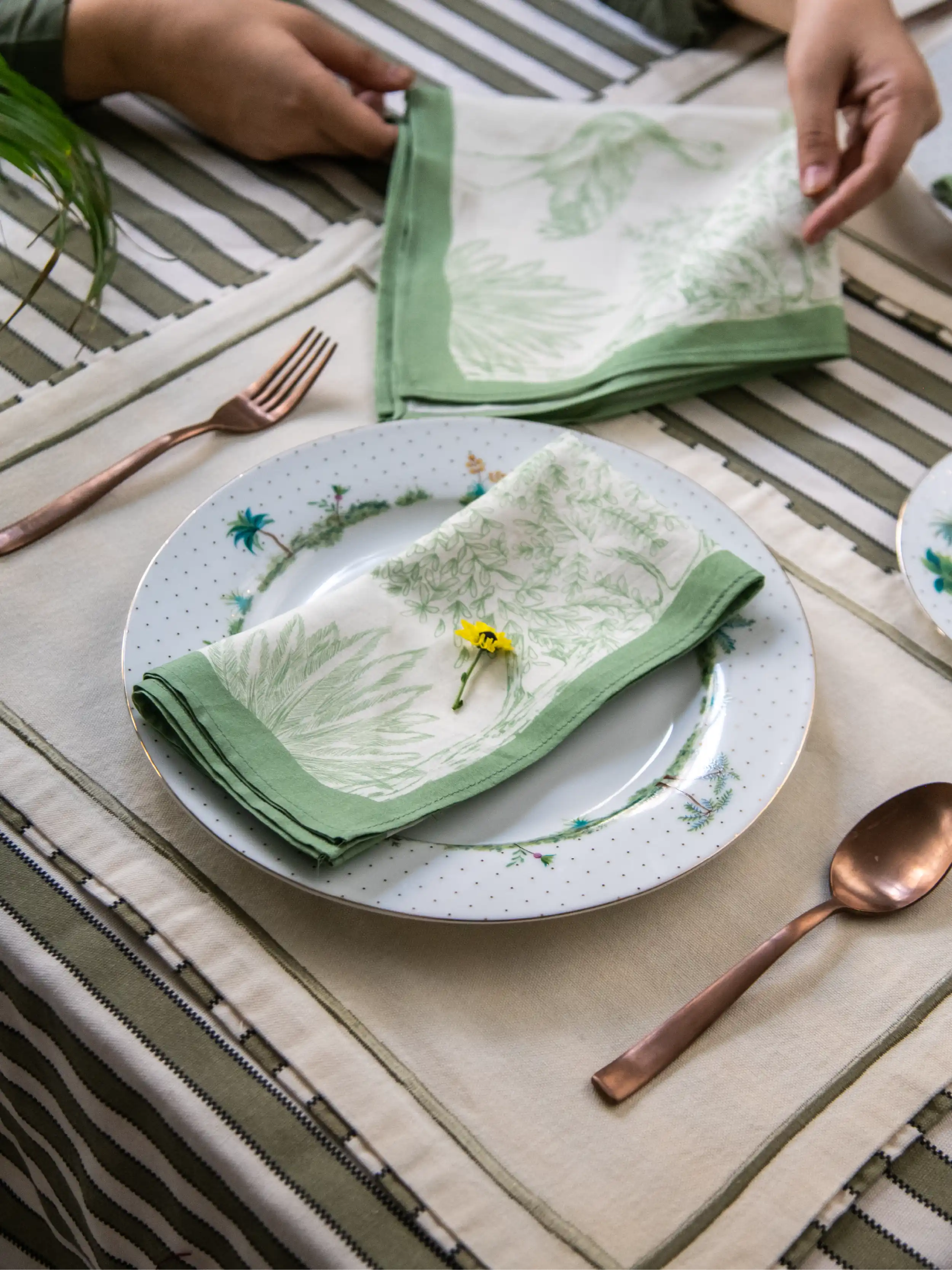 Garden Grace Napkin (Jade) - Set of 4