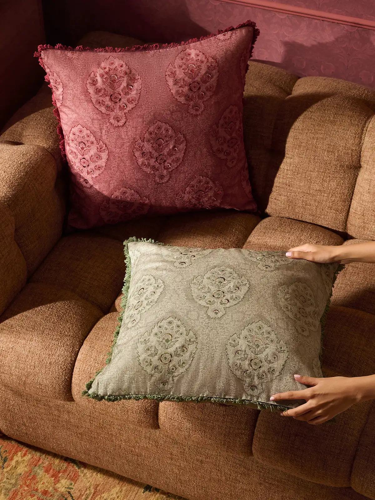 Maison Celeste Cushion Cover (Jade)