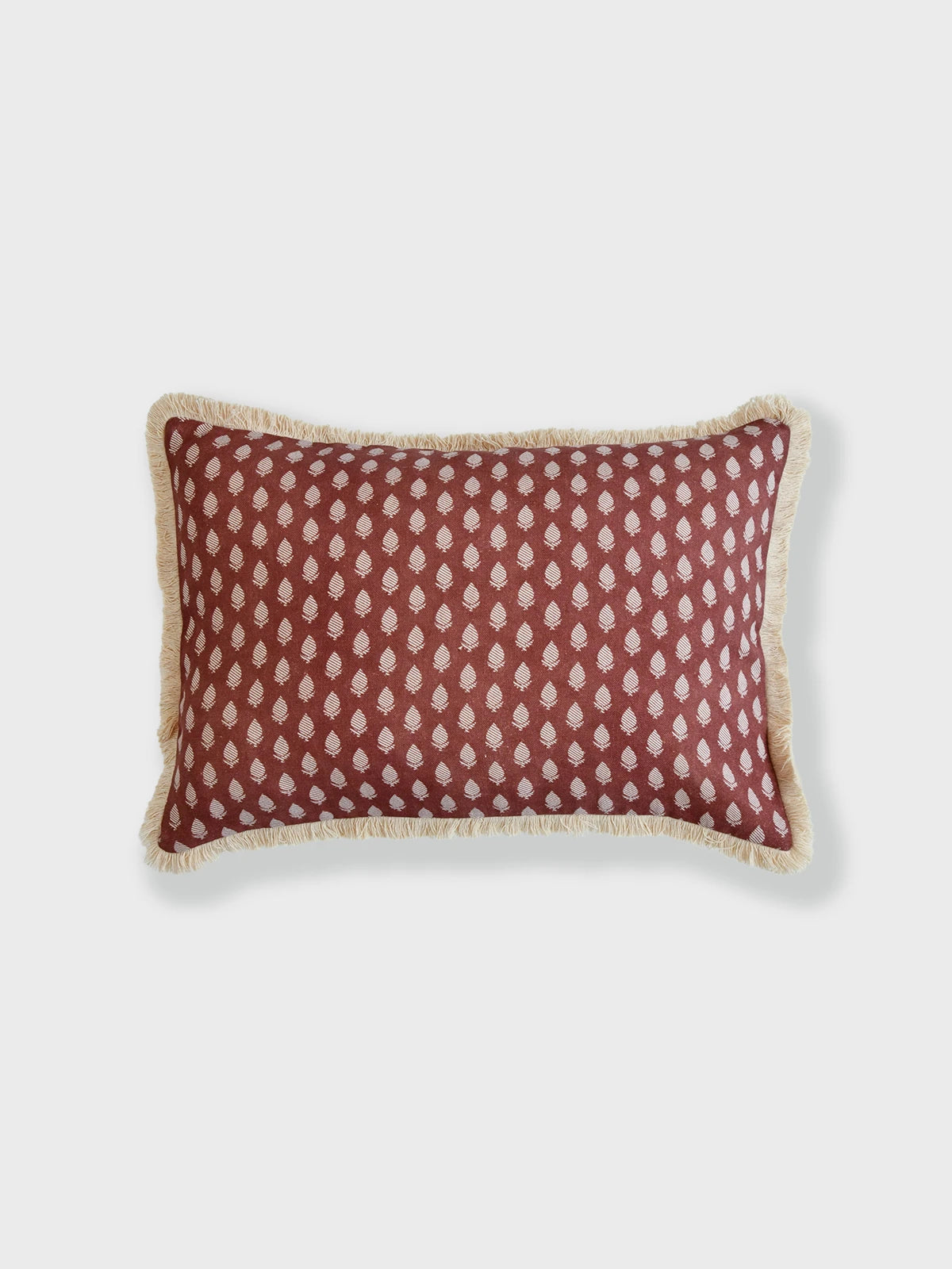 Mini Leaf Cushion Cover (Maroon)