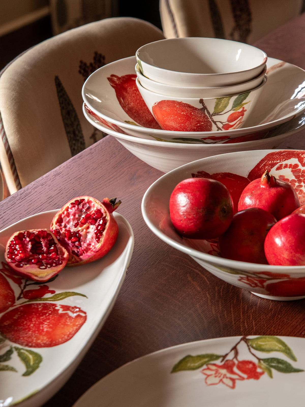 Pomegranate Oval Serving Bowl
