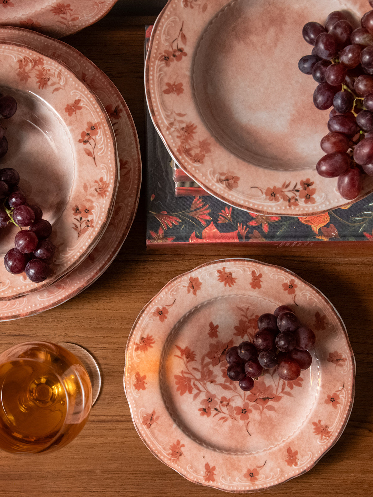 Rose Flowers Dessert Plate - Set of 2