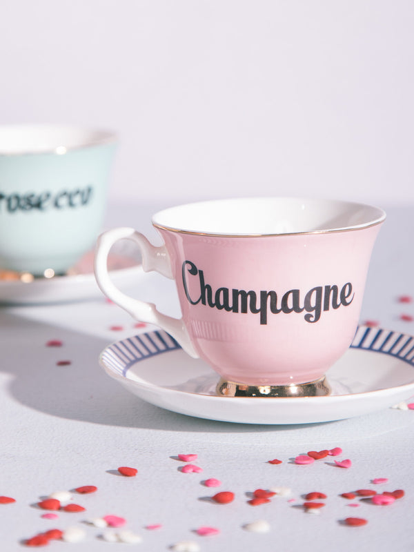 YE Pastel Champagne Teacup and Saucer
