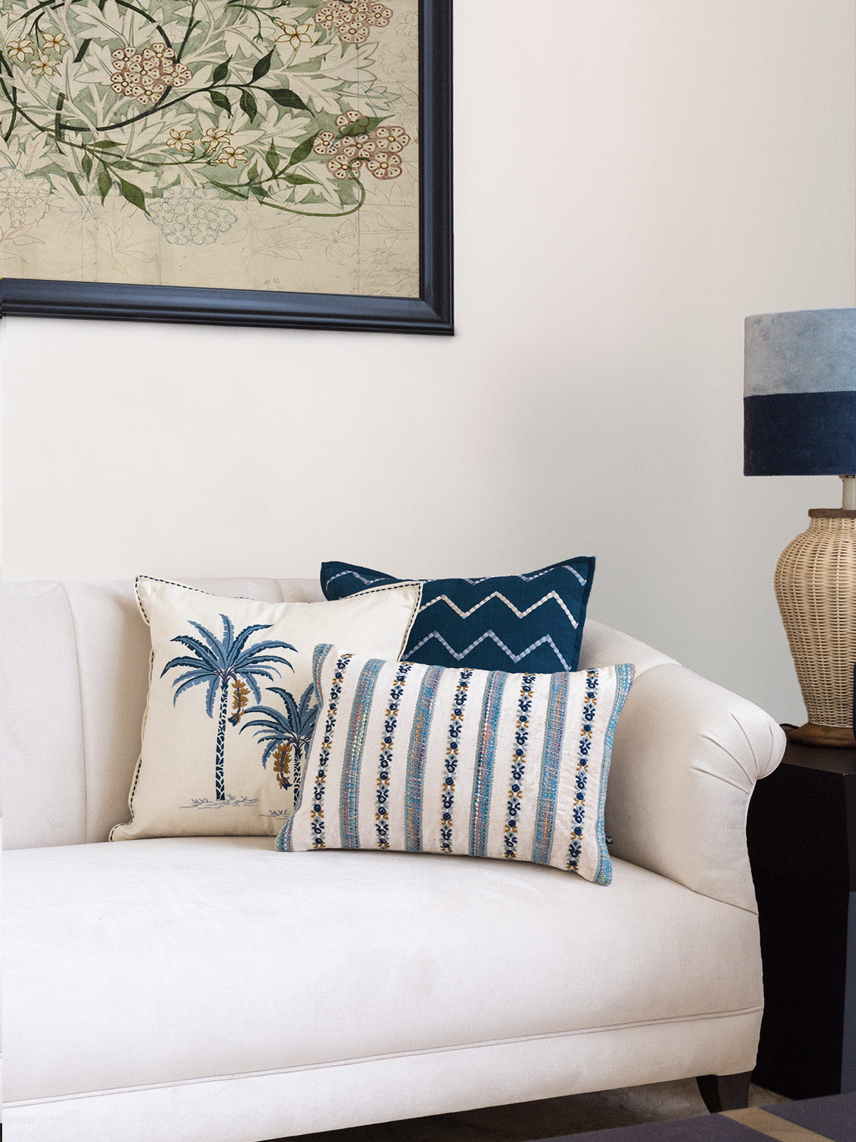 Pebbles Cushion Cover (Blue) - Main Image