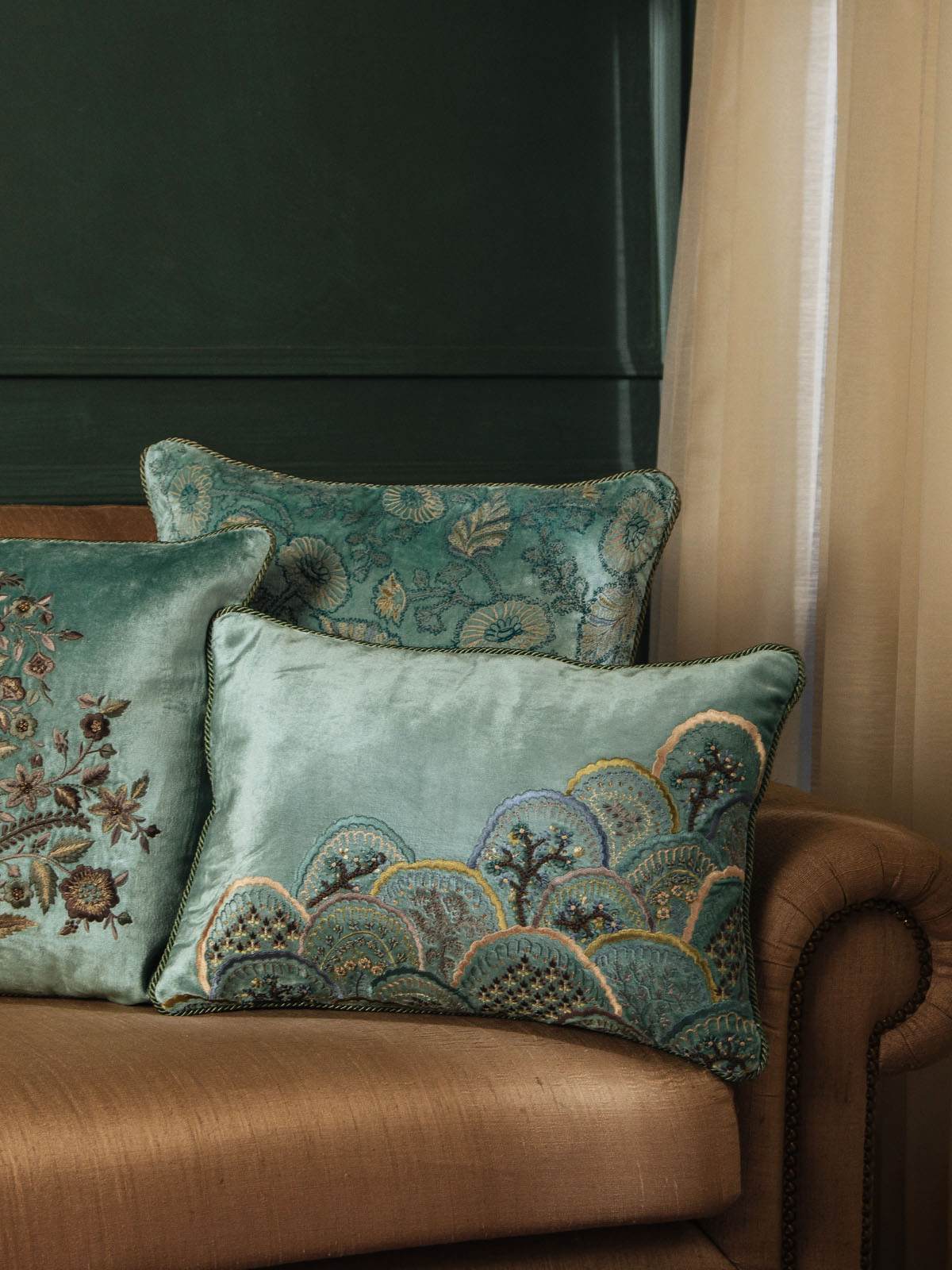 Bloom Clouds Cushion Cover (Turquoise)