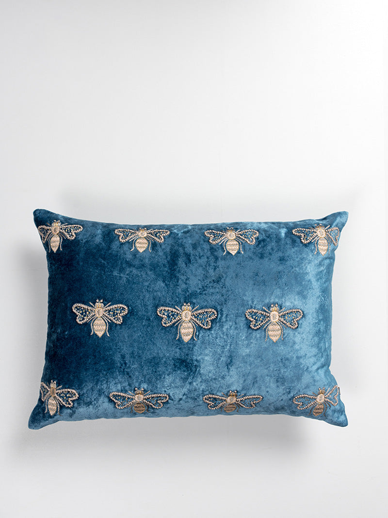 Bumble Bee Cushion Cover (Blue)