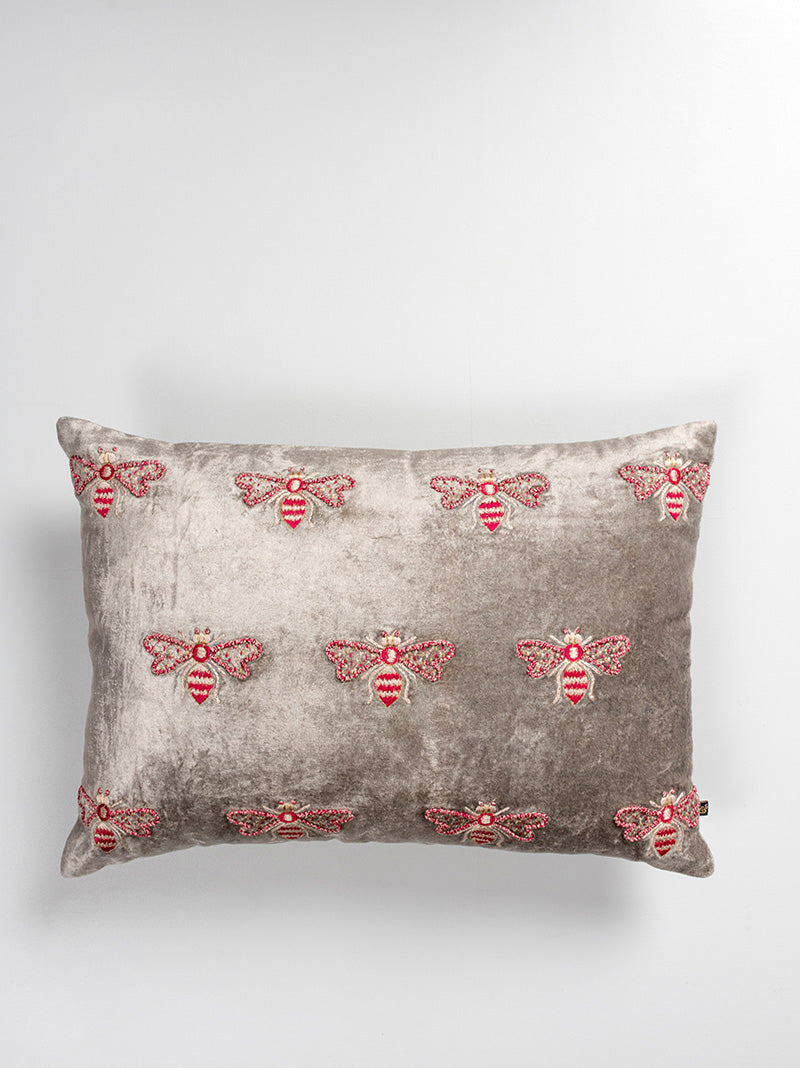 Bumble Bee Cushion Cover (Grey)