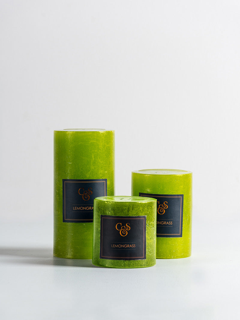 Lemongrass Pillar Candle - (M,L)