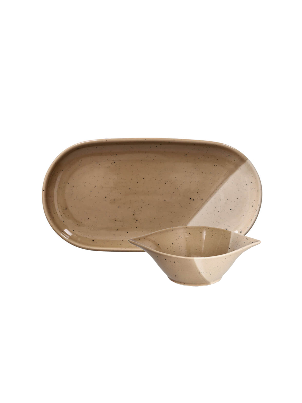 Pepa Big Bowl & Tray Set (Brown)