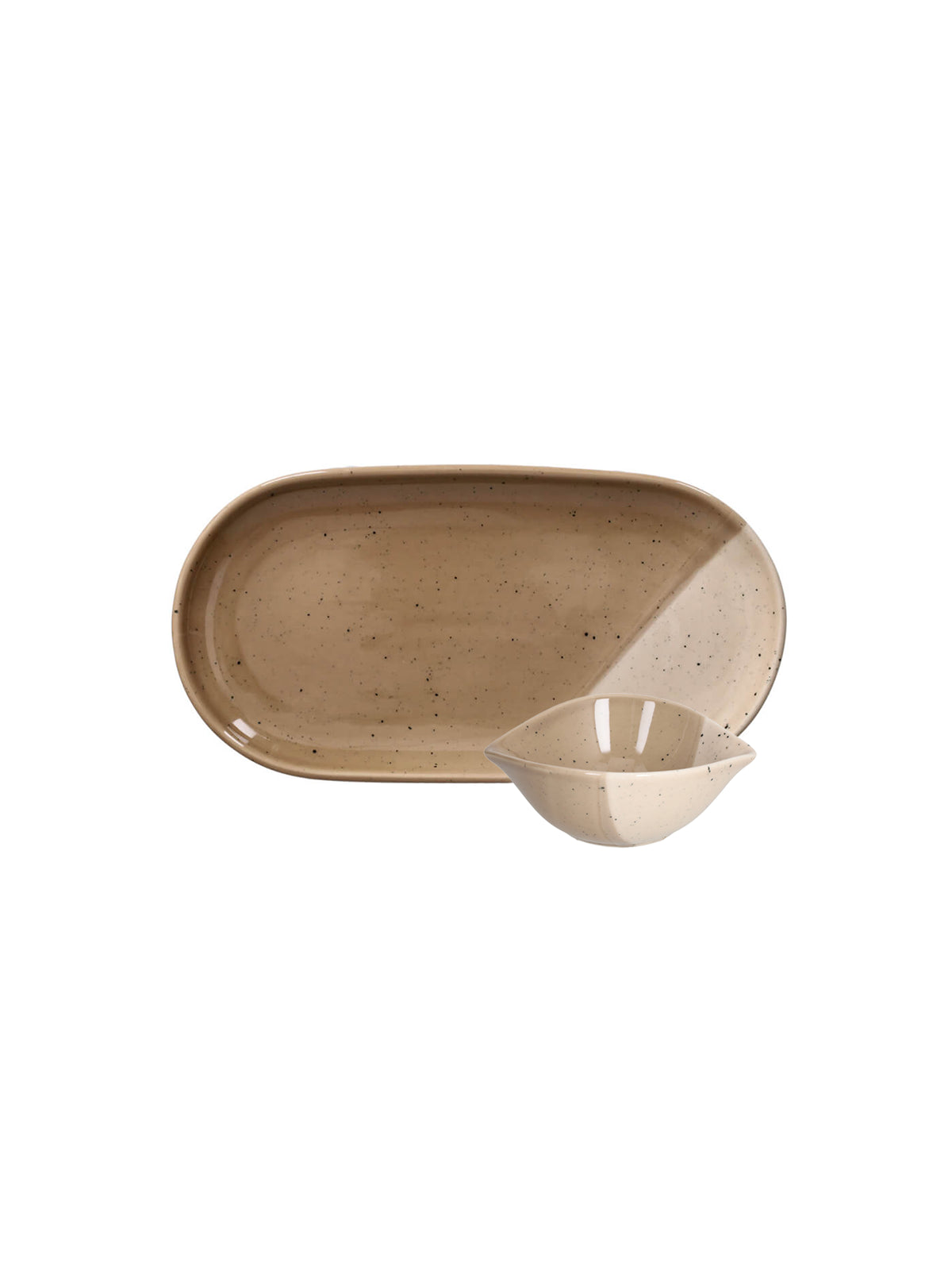 Pepa Small Bowl & Tray Set (Brown)