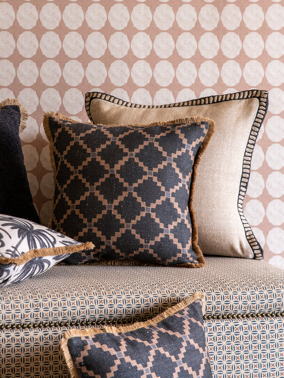 Stone Steps Cushion Cover (Onyx)