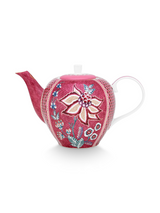 Flower Festival Dark Pink Teapot