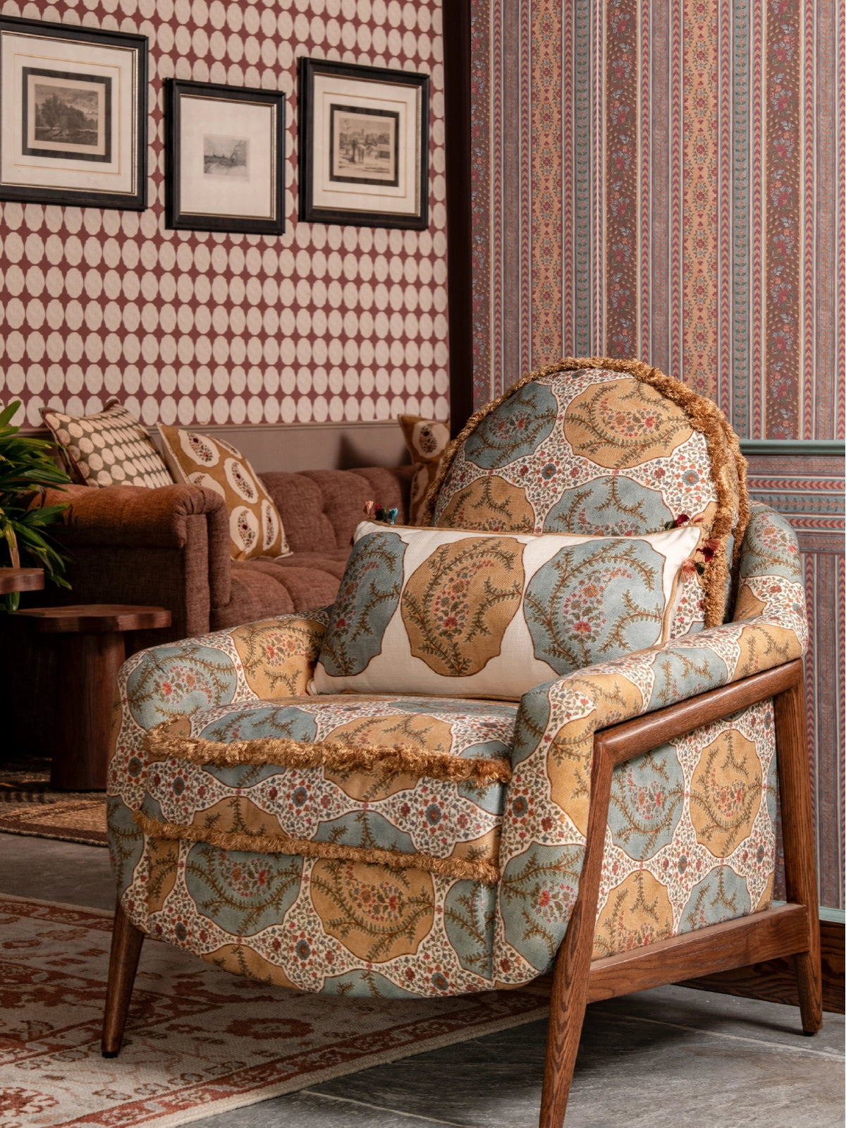 Ottoman Bloom Cushion Cover (Eggshell)