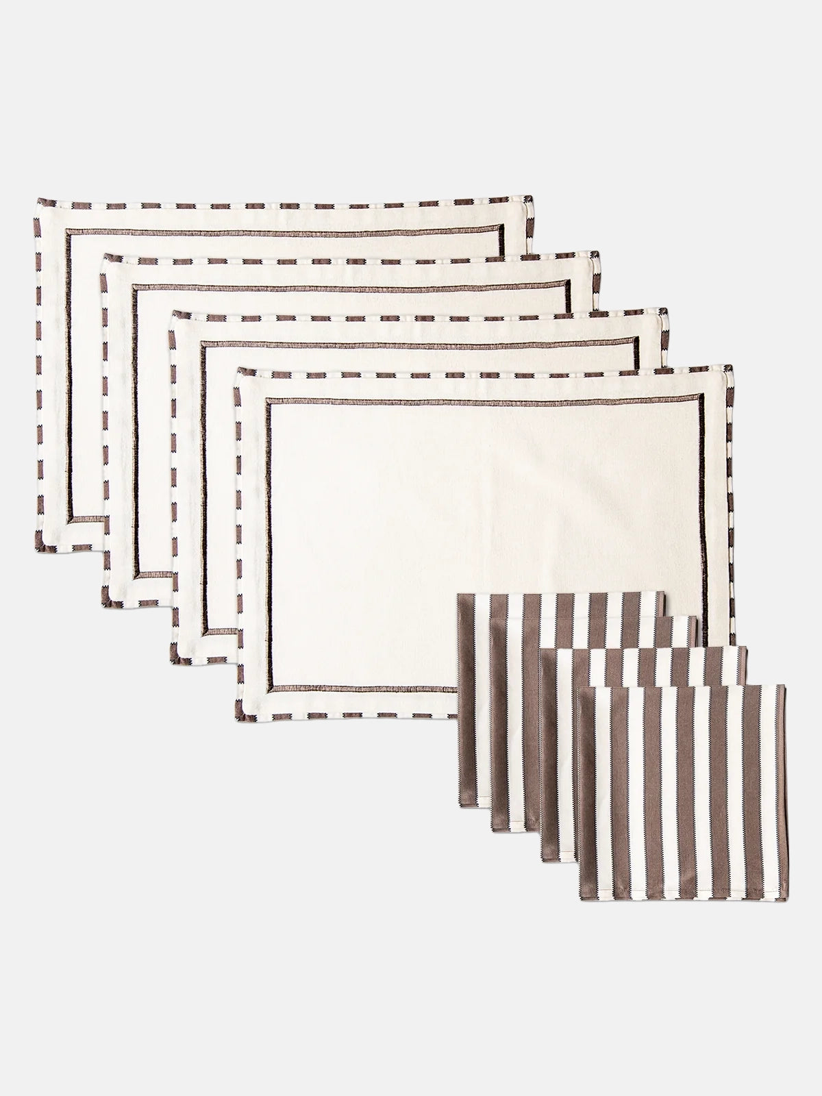 Echo Stripes Placemats & Napkins (Cocoa)