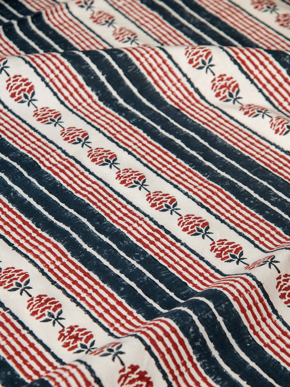 Sunday Stripes (Indigo-Crimson) - Sample