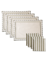 Echo Stripes Placemats & Napkins (Sage)