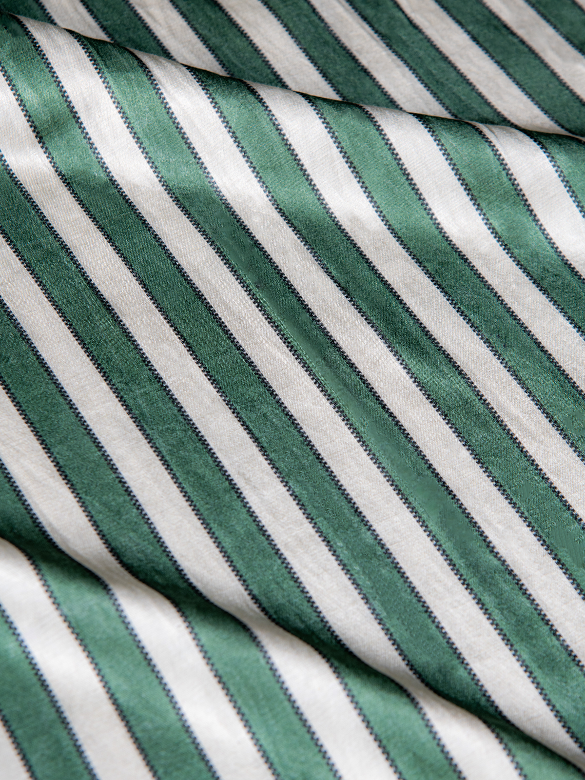 Mashru Stripes (Moss)  - Sample