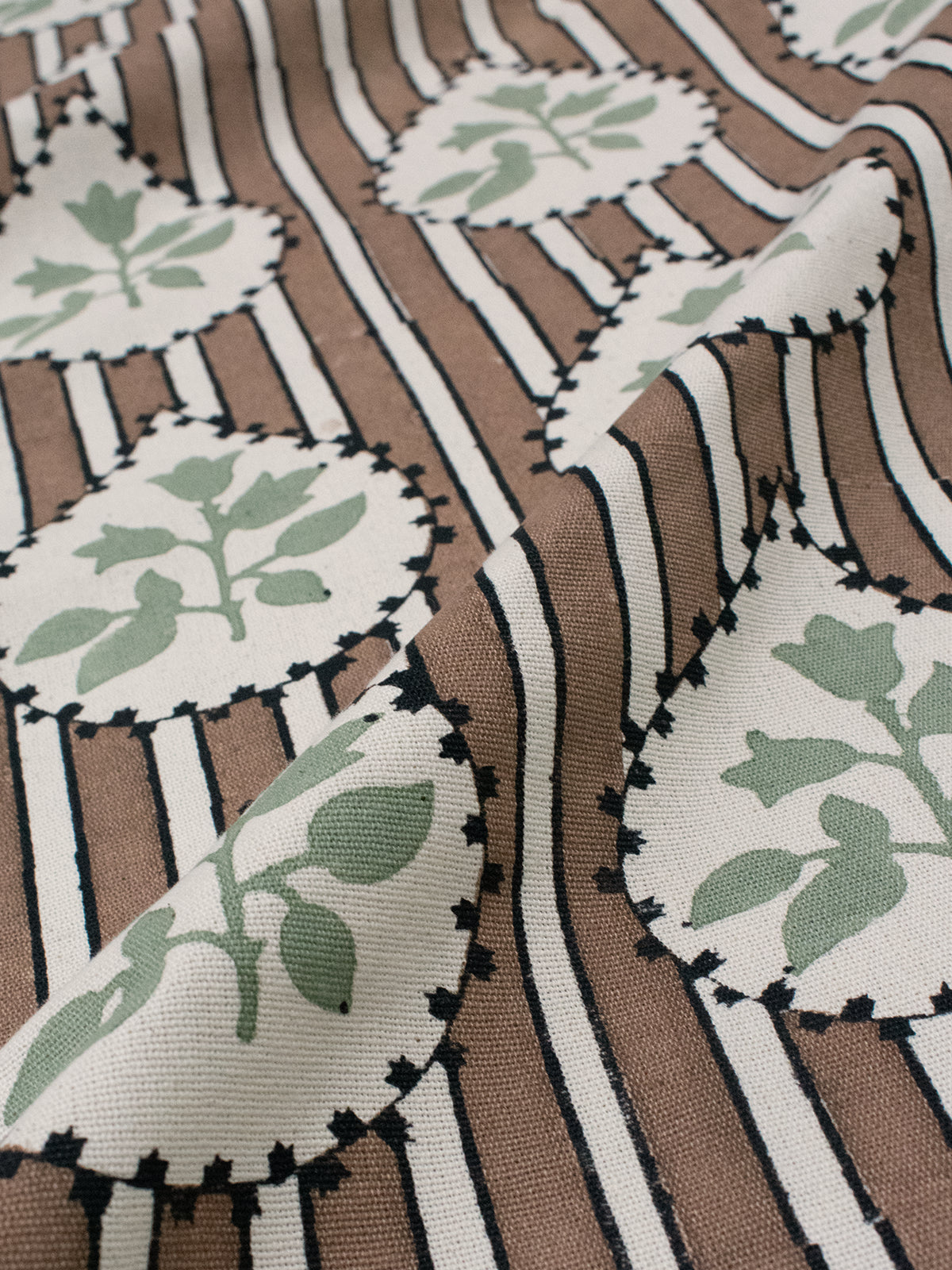 Paan Patta Stripes (Mocha) - Sample