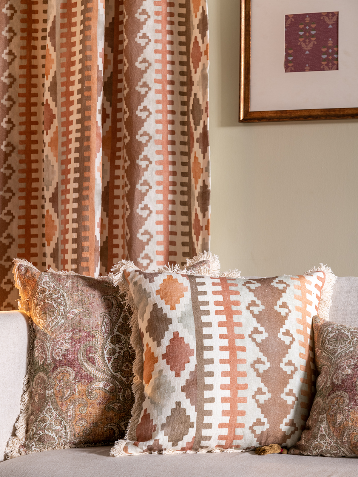 Kilim Diamonds Cushion Cover (Rust)