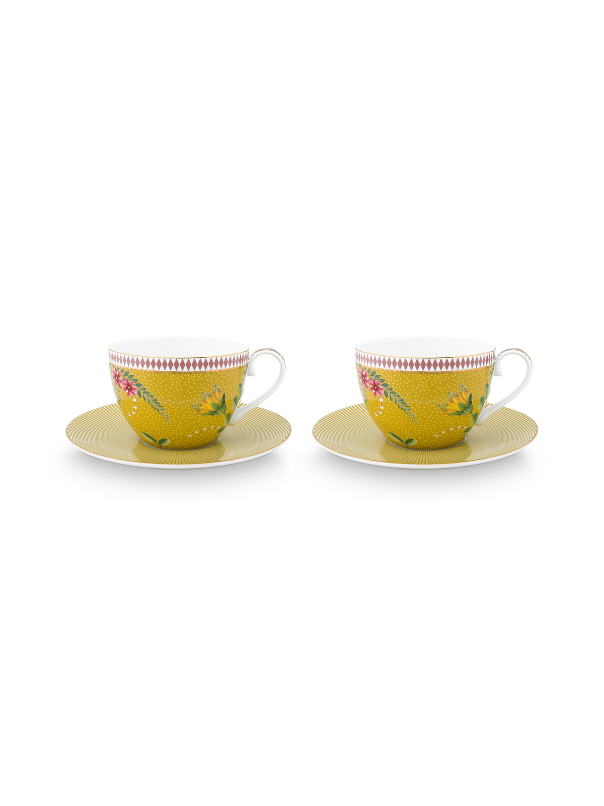 La Majorelle Yellow Cups and Saucers (Set of 2)