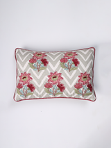 Chevron Bloom Cushion Cover (Sage)