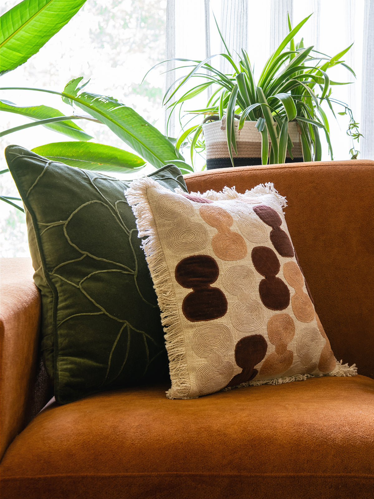 Whispering Trails Cushion Cover (Moss)