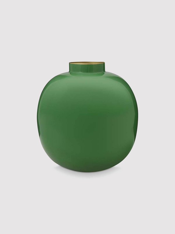 Round Metal Vase-Green-S