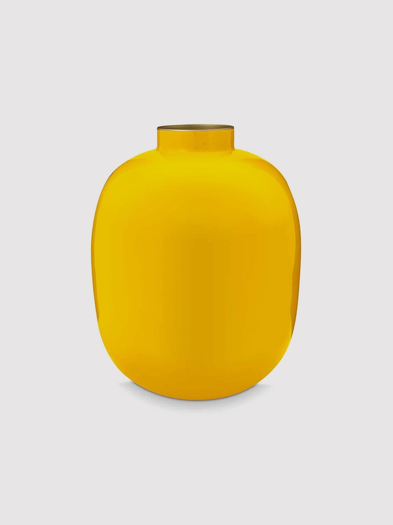 Ochre Metal Vase -M