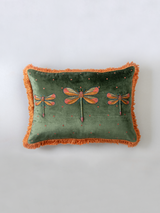 Dragonfly Lumbar Cushion Cover (Green)