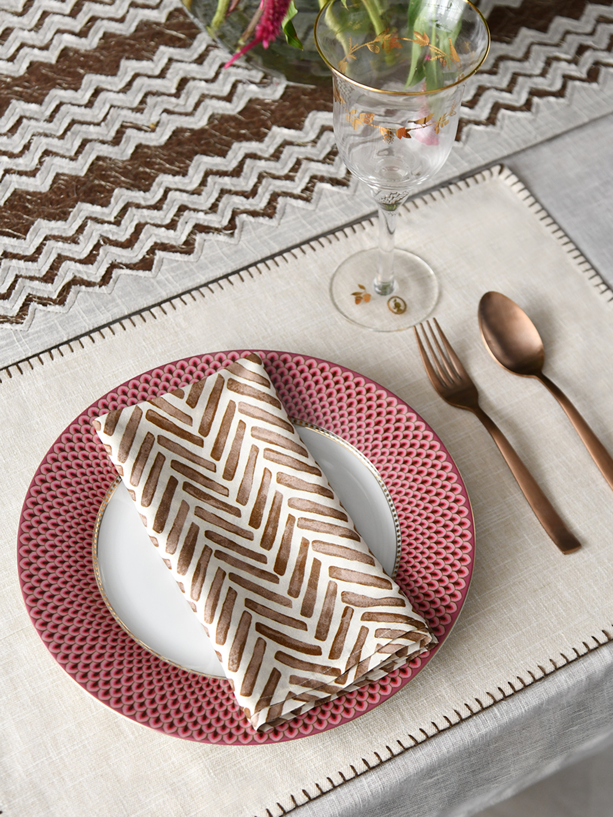 Chevron Joy Placemats and Napkins