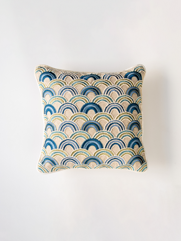 Scallop Field Cushion Cover (Sapphire)