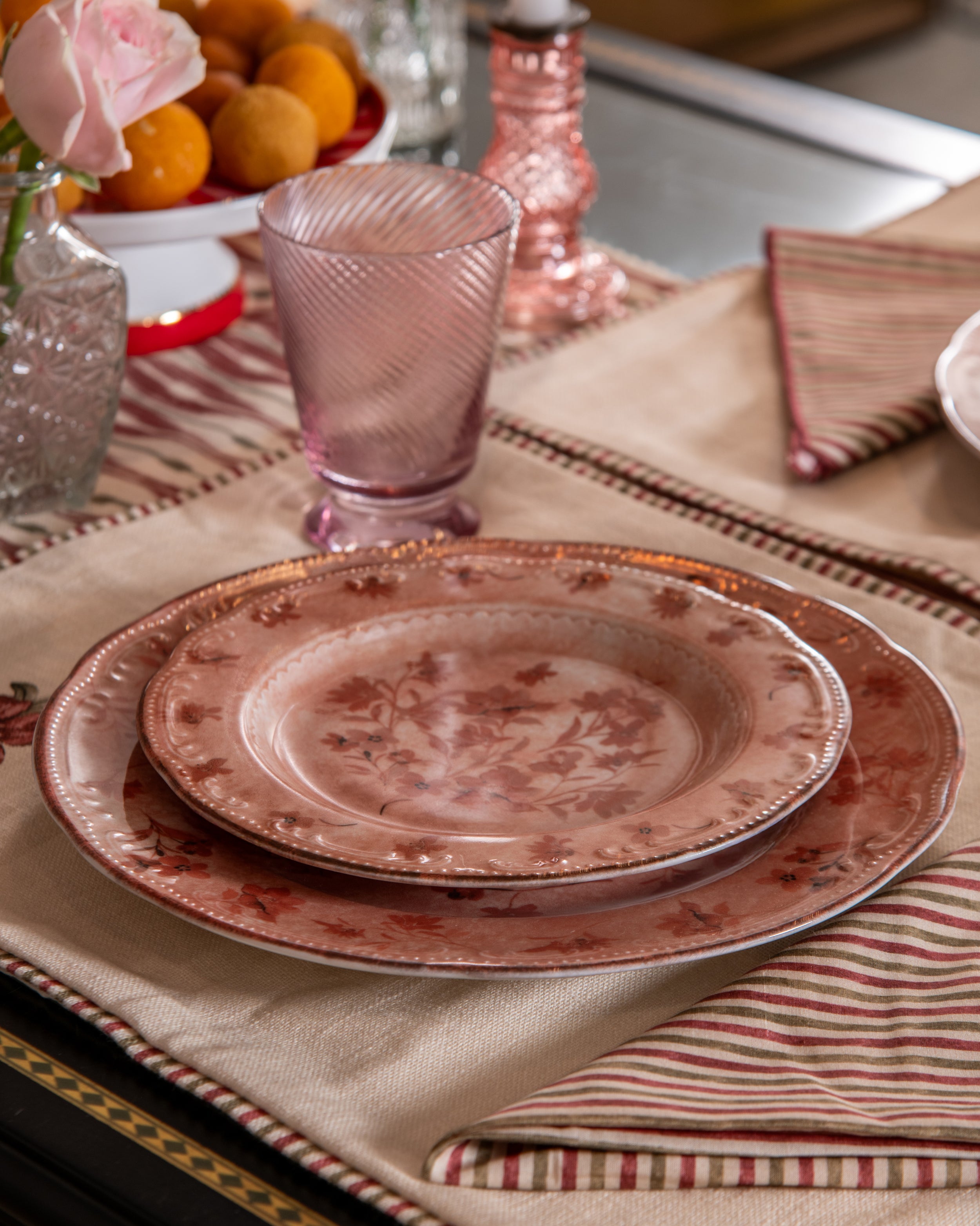 Rose Flowers Dessert Plate - Set of 2