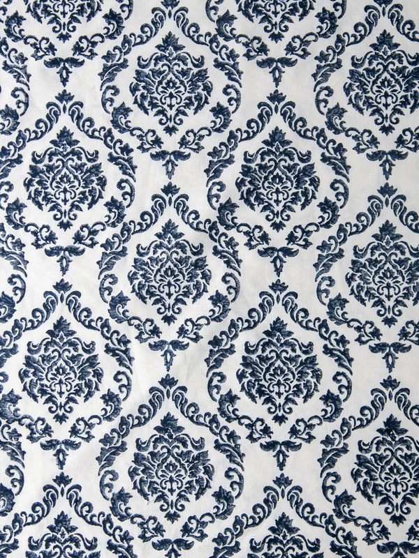 Midnight Damask (Indigo) - Sample