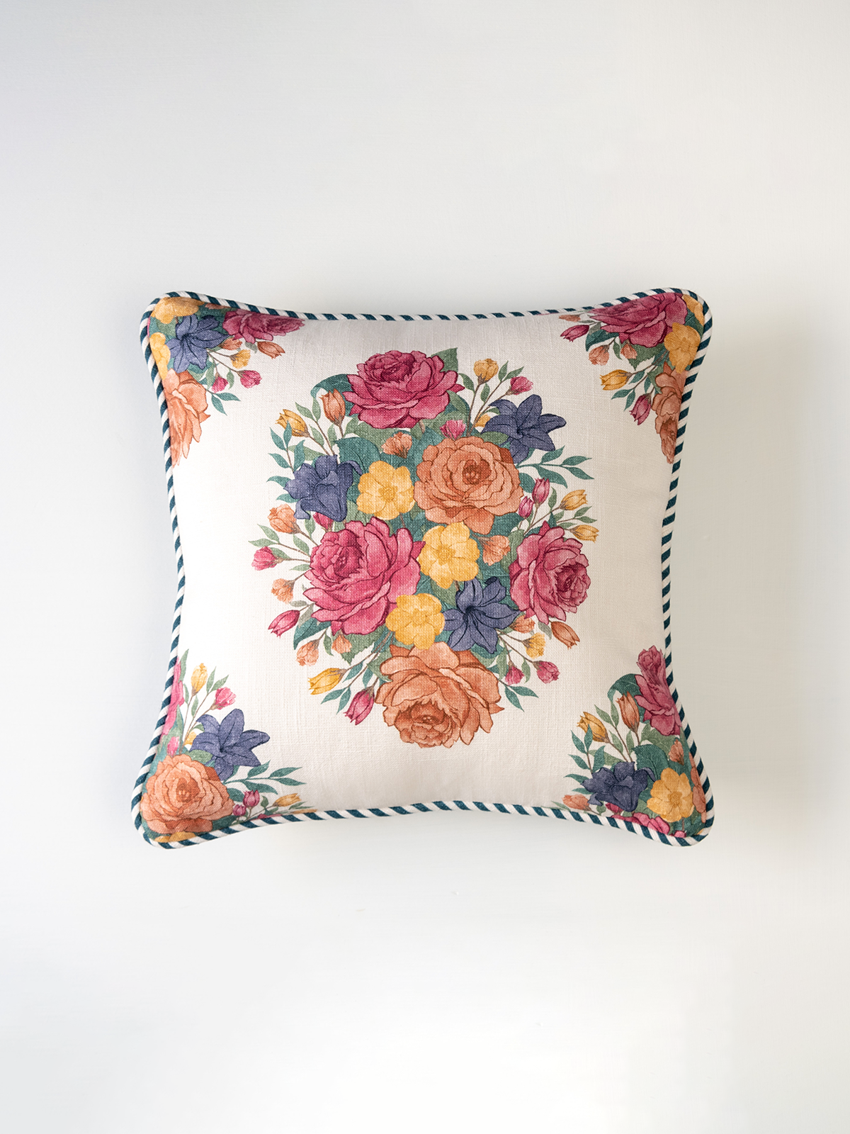 Rose Garden Cushion Cover (White)