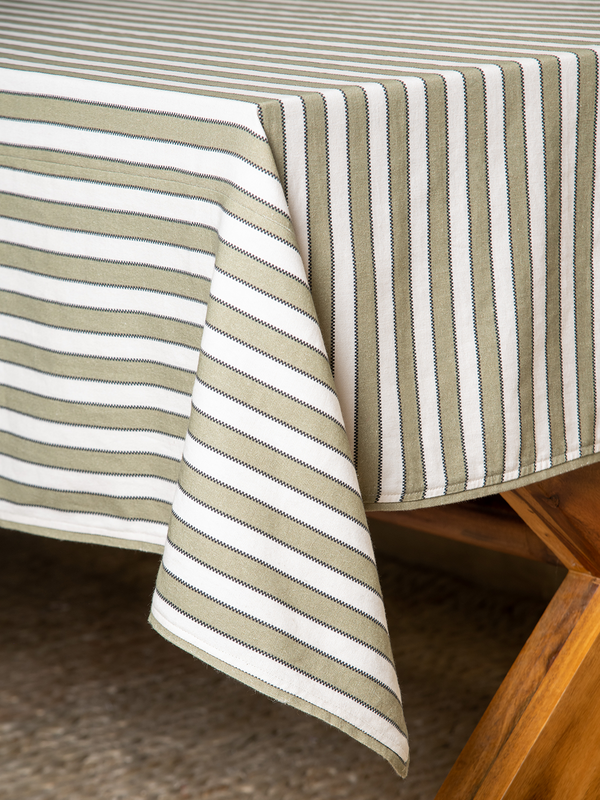 Echo Stripes Table Cloth (Sage)