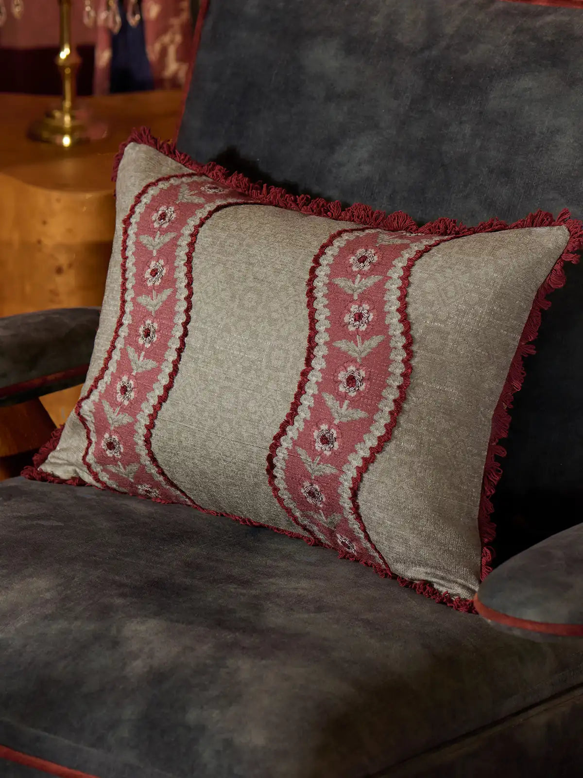 Blossom Trail Cushion Cover (Jade)