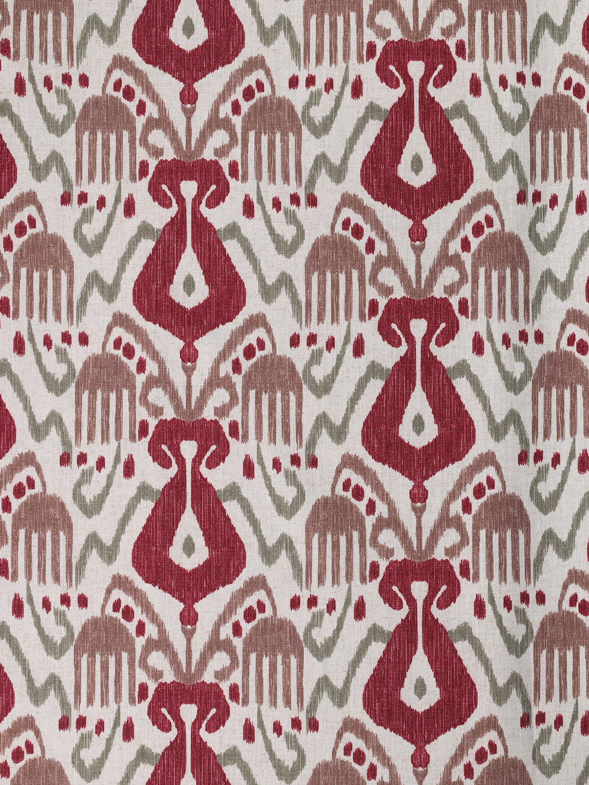 Borneo Ikat (Merlot - Eggshell) - Sample