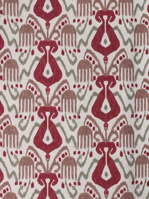 Borneo Ikat (Merlot - Eggshell) - Sample