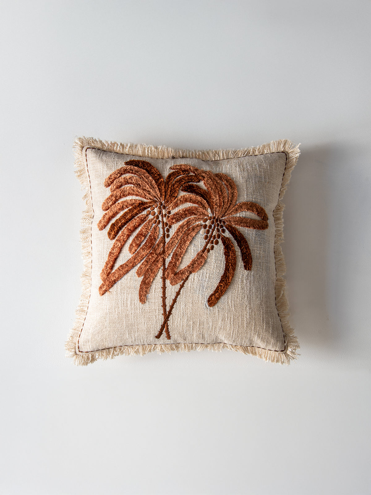Palm Whispers Cushion Cover (Mocha)