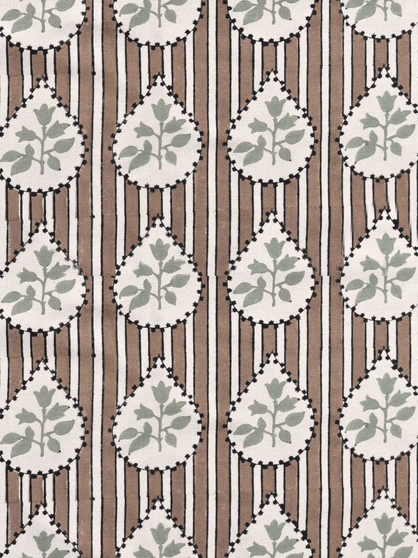 Paan Patta Stripes (Mocha) - Sample