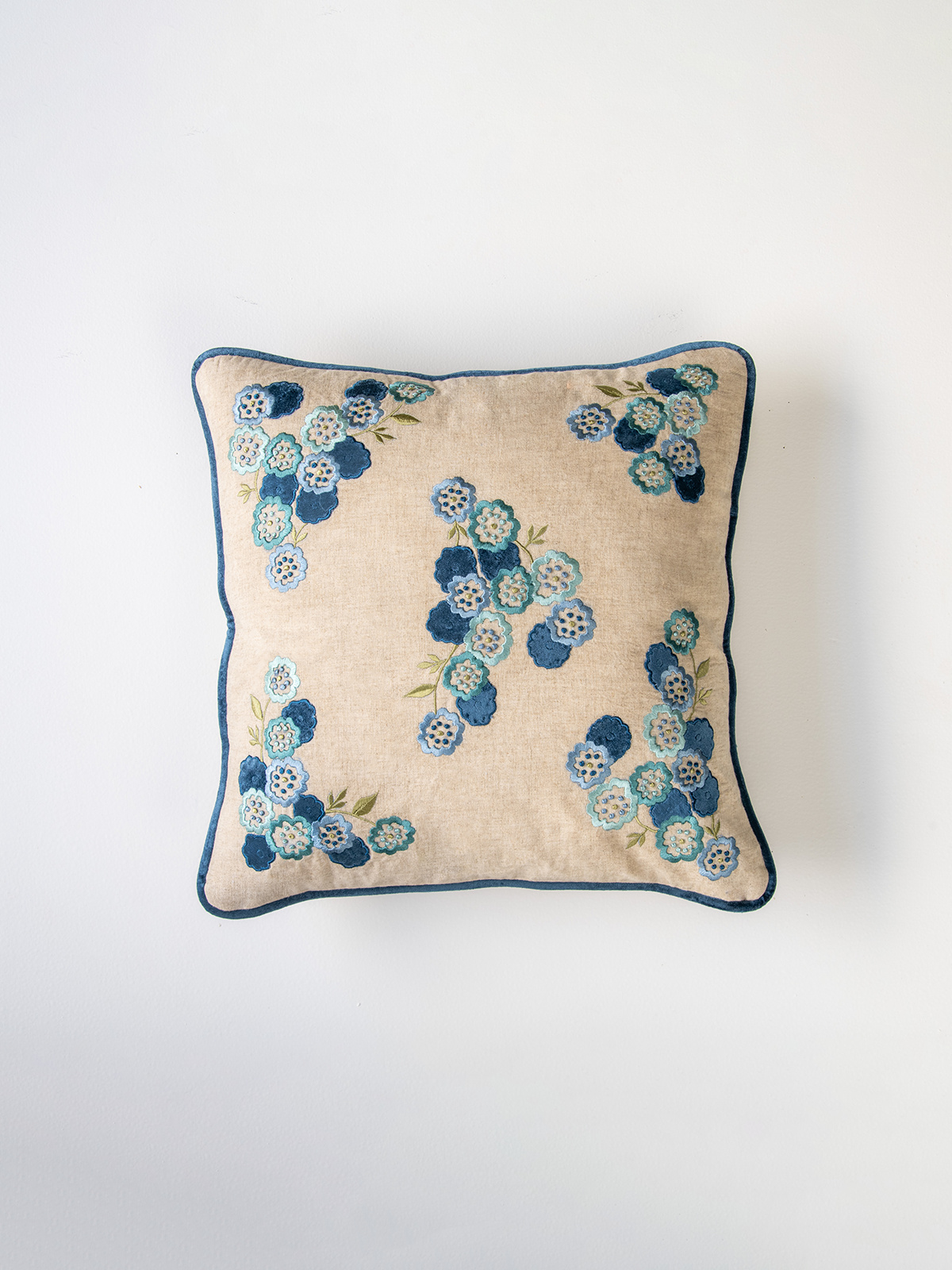 Poppy Burst Cushion Cover (Sapphire)