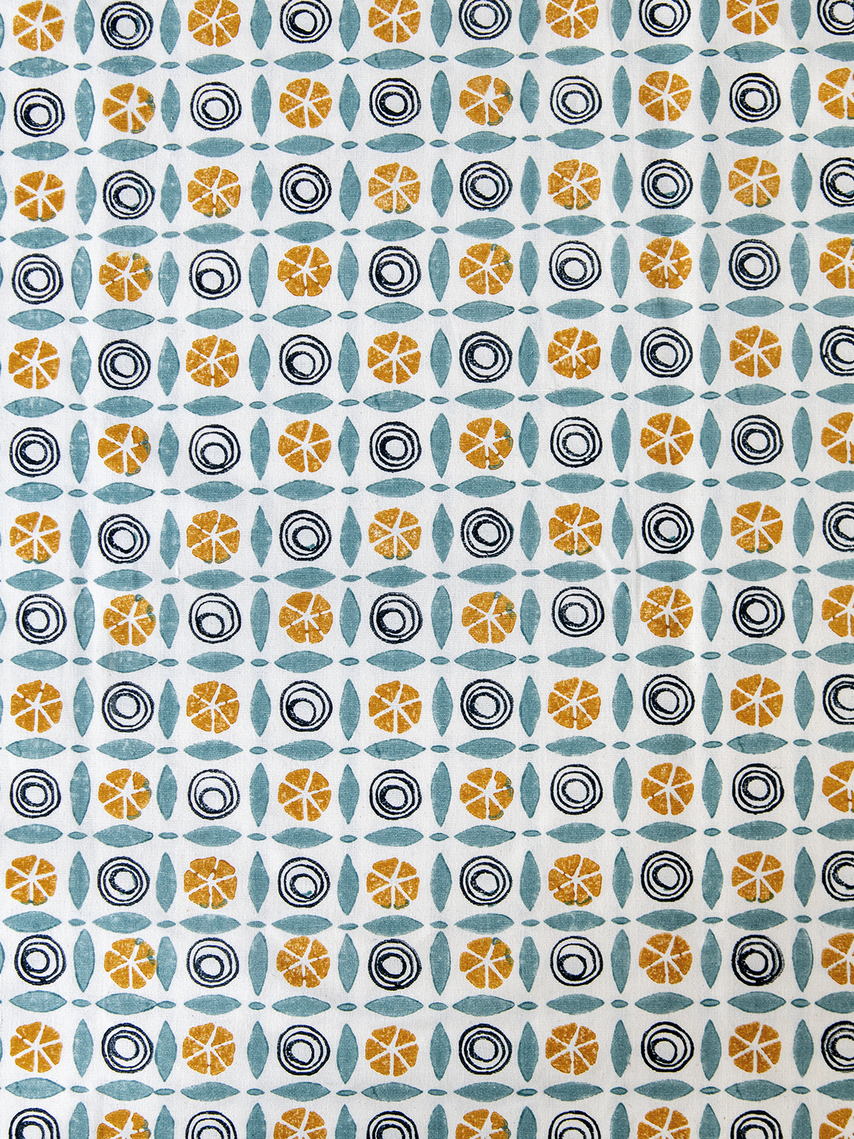 Pinwheel (Light Blue - Mustard) - Sample